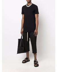 schwarzes T-Shirt mit einem Rundhalsausschnitt von Rick Owens