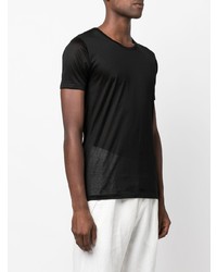 schwarzes T-Shirt mit einem Rundhalsausschnitt von Zimmerli