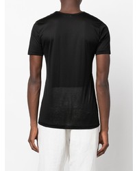 schwarzes T-Shirt mit einem Rundhalsausschnitt von Zimmerli