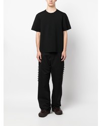 schwarzes T-Shirt mit einem Rundhalsausschnitt von Jil Sander