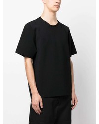 schwarzes T-Shirt mit einem Rundhalsausschnitt von Jil Sander