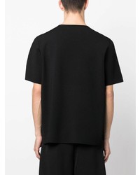 schwarzes T-Shirt mit einem Rundhalsausschnitt von Jil Sander