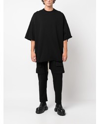 schwarzes T-Shirt mit einem Rundhalsausschnitt von Rick Owens