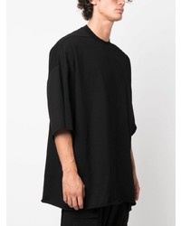 schwarzes T-Shirt mit einem Rundhalsausschnitt von Rick Owens