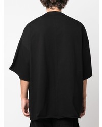 schwarzes T-Shirt mit einem Rundhalsausschnitt von Rick Owens