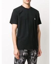 schwarzes T-Shirt mit einem Rundhalsausschnitt von Marcelo Burlon County of Milan