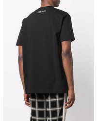 schwarzes T-Shirt mit einem Rundhalsausschnitt von Marcelo Burlon County of Milan