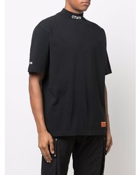 schwarzes T-Shirt mit einem Rundhalsausschnitt von Heron Preston