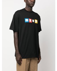 schwarzes T-Shirt mit einem Rundhalsausschnitt von MSGM