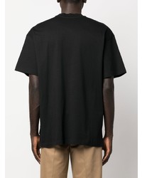 schwarzes T-Shirt mit einem Rundhalsausschnitt von MSGM