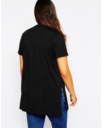 schwarzes T-Shirt mit einem Rundhalsausschnitt von Asos