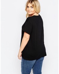 schwarzes T-Shirt mit einem Rundhalsausschnitt von Asos