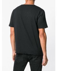 schwarzes T-Shirt mit einem Rundhalsausschnitt von Saint Laurent