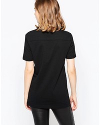 schwarzes T-Shirt mit einem Rundhalsausschnitt von Le Coq Sportif
