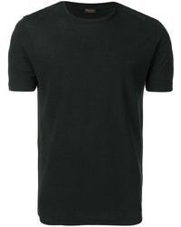 schwarzes T-Shirt mit einem Rundhalsausschnitt von Dell'oglio