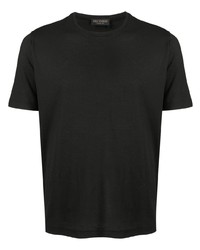 schwarzes T-Shirt mit einem Rundhalsausschnitt von Dell'oglio