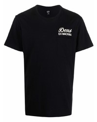 schwarzes T-Shirt mit einem Rundhalsausschnitt von Deus Ex Machina