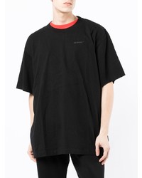 schwarzes T-Shirt mit einem Rundhalsausschnitt von Off-White