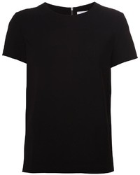 schwarzes T-Shirt mit einem Rundhalsausschnitt von Diane von Furstenberg