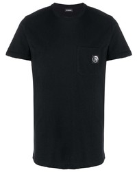 schwarzes T-Shirt mit einem Rundhalsausschnitt von Diesel