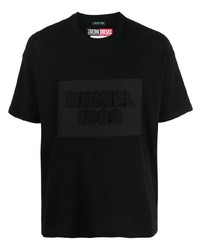 schwarzes T-Shirt mit einem Rundhalsausschnitt von Diesel