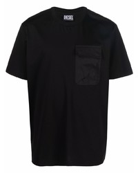 schwarzes T-Shirt mit einem Rundhalsausschnitt von Diesel