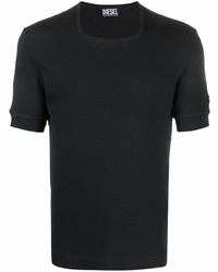 schwarzes T-Shirt mit einem Rundhalsausschnitt von Diesel