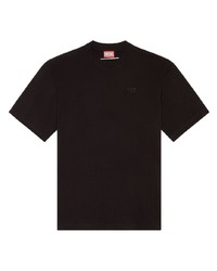 schwarzes T-Shirt mit einem Rundhalsausschnitt von Diesel
