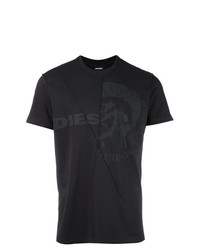 schwarzes T-Shirt mit einem Rundhalsausschnitt von Diesel