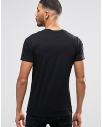 schwarzes T-Shirt mit einem Rundhalsausschnitt von Religion