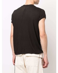 schwarzes T-Shirt mit einem Rundhalsausschnitt von Rick Owens DRKSHDW