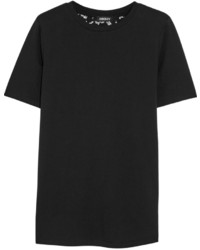 schwarzes T-Shirt mit einem Rundhalsausschnitt von DKNY
