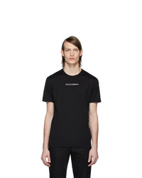 schwarzes T-Shirt mit einem Rundhalsausschnitt von Dolce and Gabbana