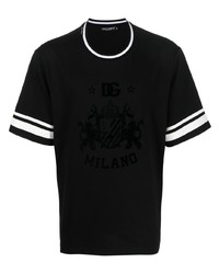 schwarzes T-Shirt mit einem Rundhalsausschnitt von Dolce & Gabbana