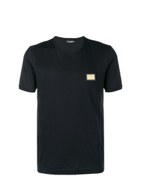 schwarzes T-Shirt mit einem Rundhalsausschnitt von Dolce & Gabbana