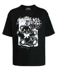schwarzes T-Shirt mit einem Rundhalsausschnitt von DOMREBEL