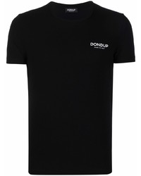 schwarzes T-Shirt mit einem Rundhalsausschnitt von Dondup