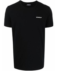 schwarzes T-Shirt mit einem Rundhalsausschnitt von Dondup