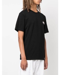 schwarzes T-Shirt mit einem Rundhalsausschnitt von MAISON KITSUNÉ