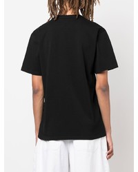 schwarzes T-Shirt mit einem Rundhalsausschnitt von MAISON KITSUNÉ