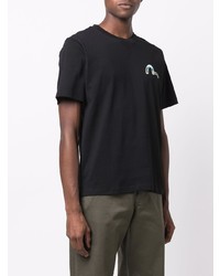 schwarzes T-Shirt mit einem Rundhalsausschnitt von Evisu