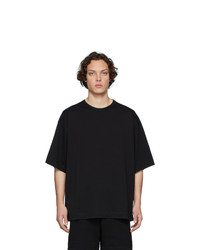 schwarzes T-Shirt mit einem Rundhalsausschnitt von Dries Van Noten