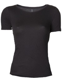 schwarzes T-Shirt mit einem Rundhalsausschnitt von Drifter