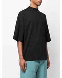 schwarzes T-Shirt mit einem Rundhalsausschnitt von Jil Sander