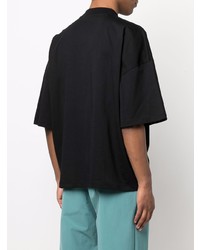 schwarzes T-Shirt mit einem Rundhalsausschnitt von Jil Sander