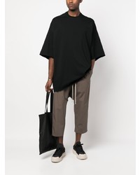 schwarzes T-Shirt mit einem Rundhalsausschnitt von Rick Owens