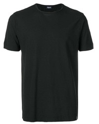 schwarzes T-Shirt mit einem Rundhalsausschnitt von Drumohr