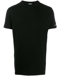 schwarzes T-Shirt mit einem Rundhalsausschnitt von DSQUARED2