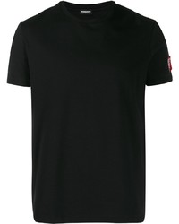 schwarzes T-Shirt mit einem Rundhalsausschnitt von DSQUARED2