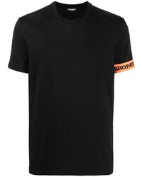schwarzes T-Shirt mit einem Rundhalsausschnitt von DSQUARED2
